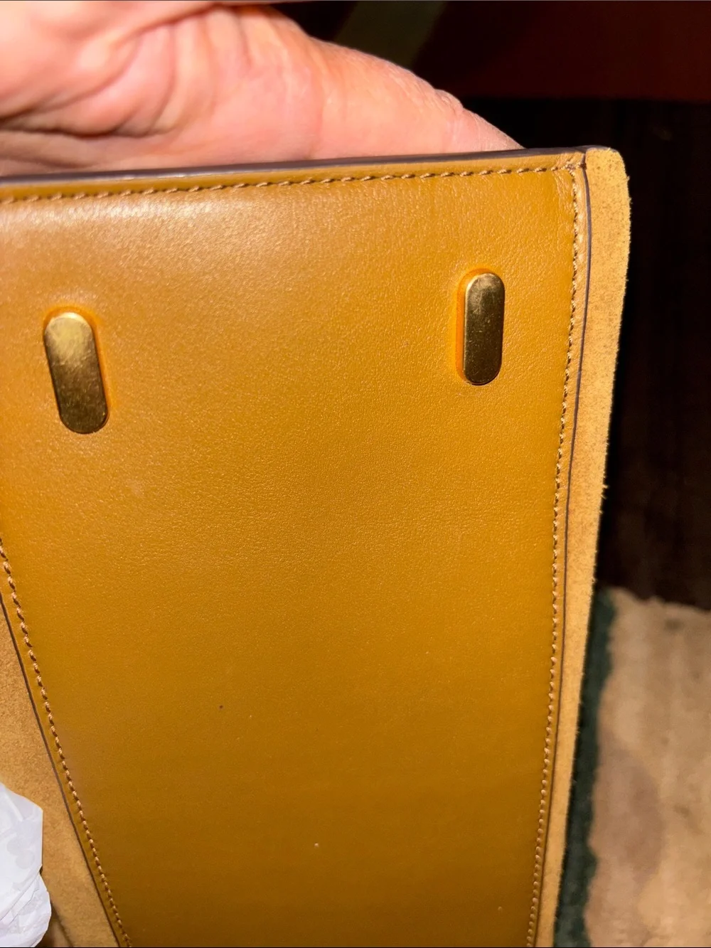 Tory Burch Lee Radzwill Suede Shoulder Bag in Tan with Gold Hardware